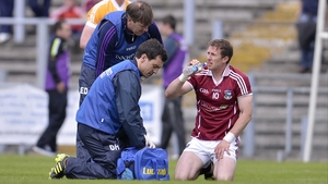 Galway's Gary Sice takes a sip of water at Casement Park