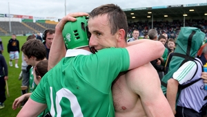 Limerick's scorers-in-chief Niall Moran (r) and Shane Dowling celebrate
