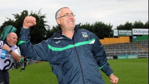 Limerick manager John Allen celebrates at the final whistle