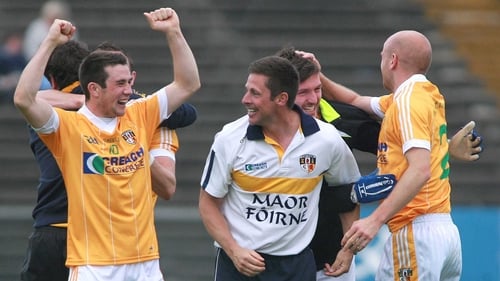 Jubilant scenes at Casement Park after Antrim rallied to beat Galway in the football qualifiers