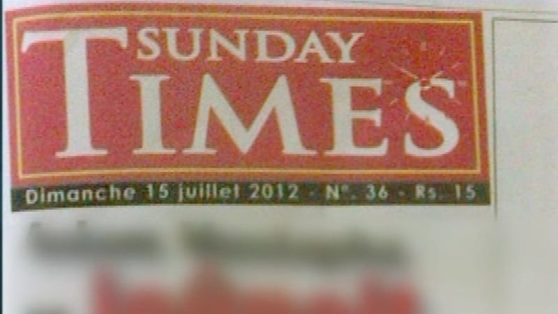 Mauritian newspaper Sunday Times published the photographs