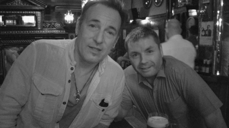 Bruce Springsteen with Long Hall barman Val