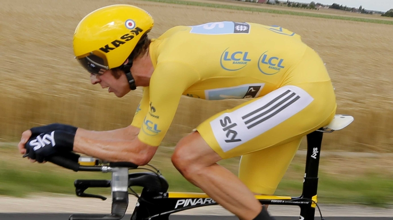 Bradley Wiggins completed the route in one hour four minutes 12 seconds.