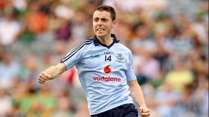 Cormac Costello celebrates scoring Dublin's second goal in the Leinster minor final