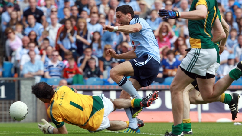 Bernard Brogan scores Dublin's first goal against Meath