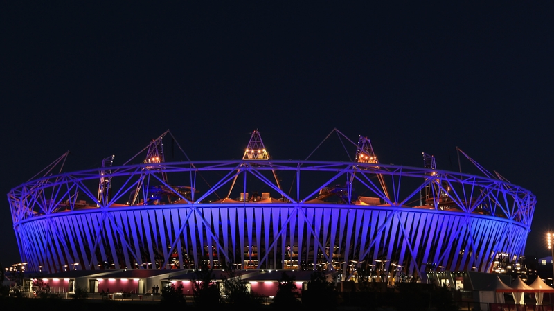 The Olympic Stadium is pictured during previews for the opening ceremony