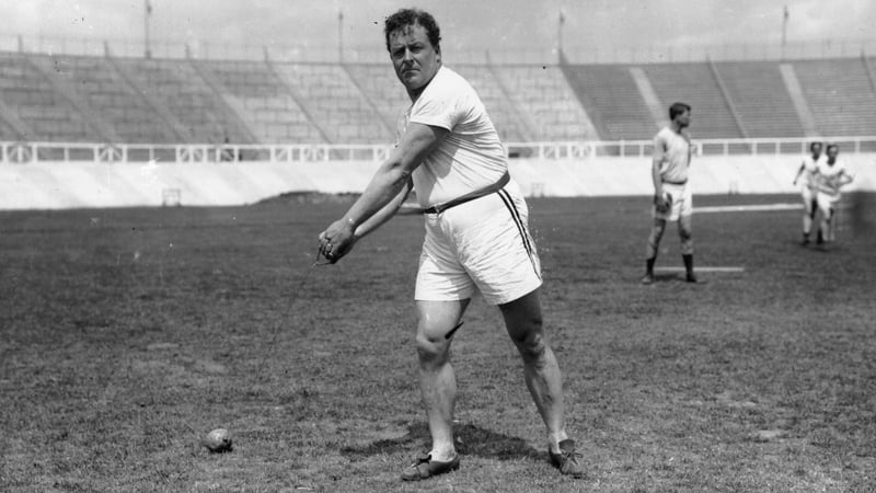 John Flanagan trains for the 1908 London Olympics. He went on to win the gold medal