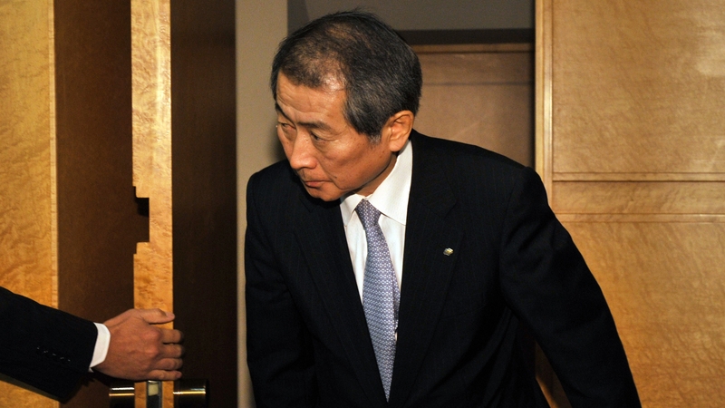 Kenichi Watanabe announced his resignation at a press conference in Tokyo