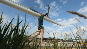 Ireland's Sanita Puspure seen just before her in her single sculls heat in rowing