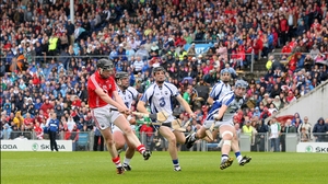 Cork's Jamie Coughlan fires what proved to be a crucial first-half goal to the net