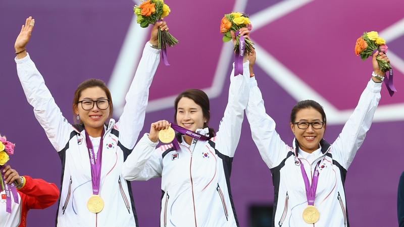 Hyeonju Choi, Bobae Ki and Sung Jin Lee of South Korea maintained their country's perfect record in the event