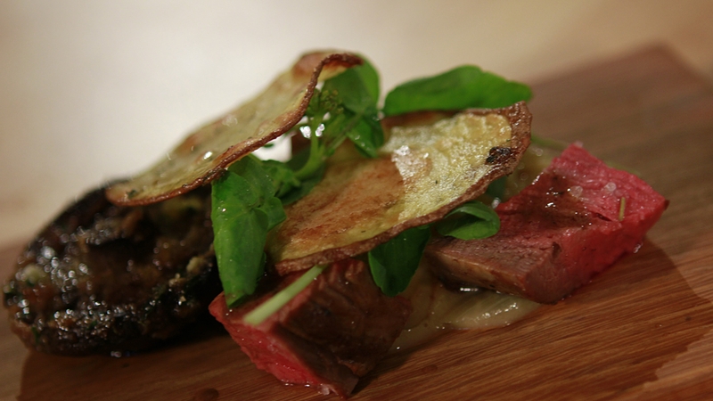 Surf 'N' Turf: Fillet Steak with Garlic Mushrooms and Whiskey Creamed Onions