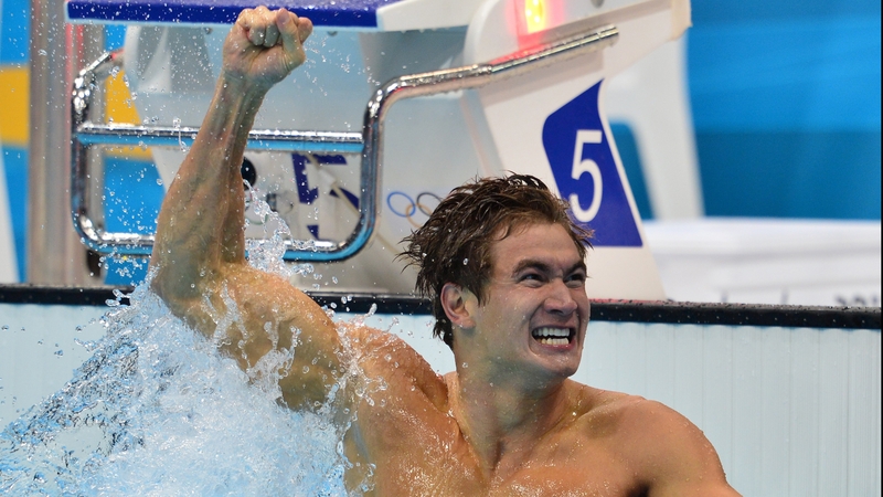 Joy - Nathan Adrian after proving himself the fastest man in water at the Olympics