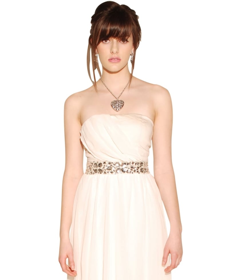 Cream Strapless Jewel Dip Hem Dress €50 at Pilot