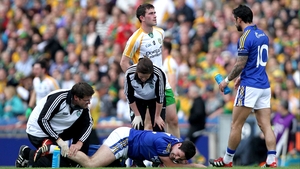 Kerry midfielder Bryan Sheehan is treated for an injury