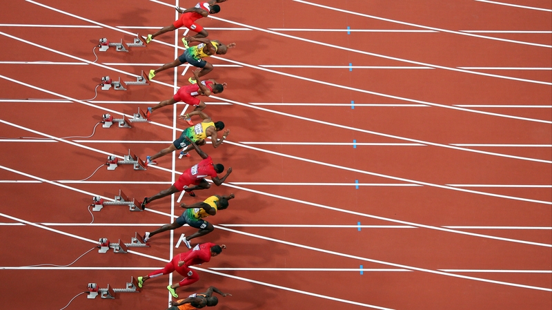 The bottle was thrown just before the start of the race