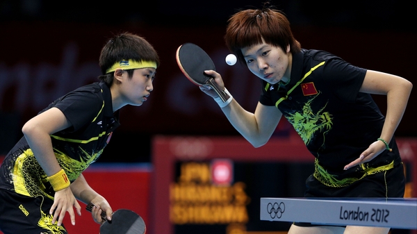 Yue Guo (L) and Xiaoxia Li (R) pinged and ponged their way to victory