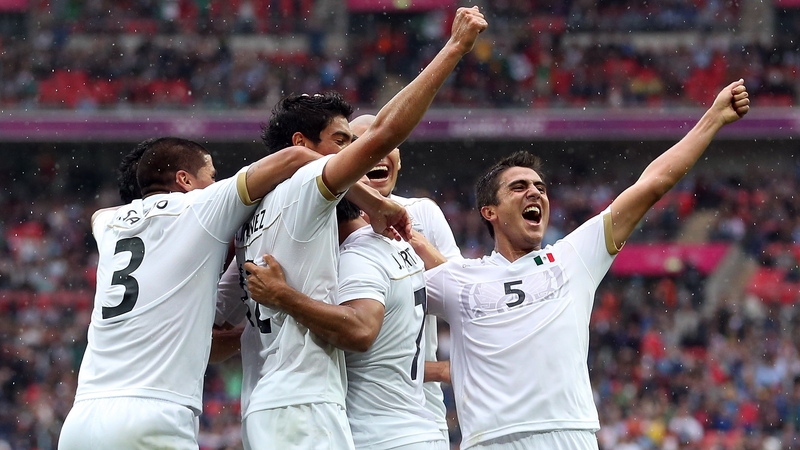 Mexico celebrate after booking their place in the final