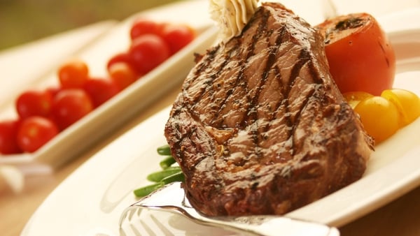 Perfect Rib Eye Steak with roast sweet potato