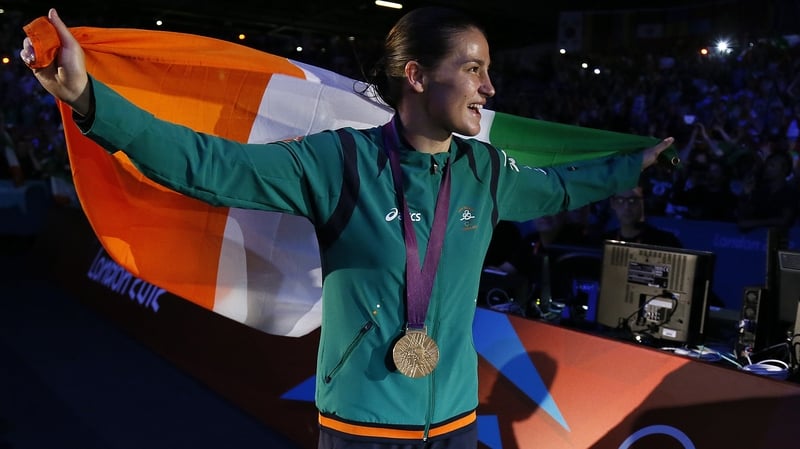 The roof of the Excel Arena was lifted as Katie emerged for the medal ceremony