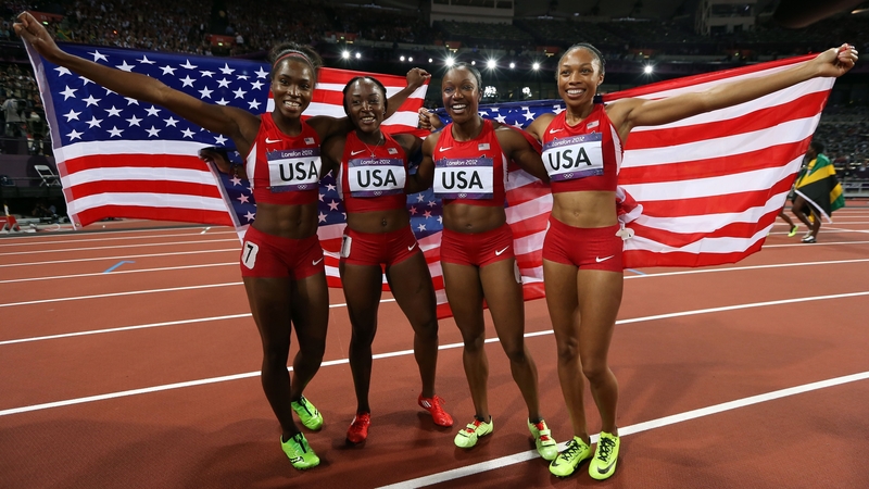 Tianna Madison, Allyson Felix, Bianca Knight and Carmelita Jeter are the new world record holders