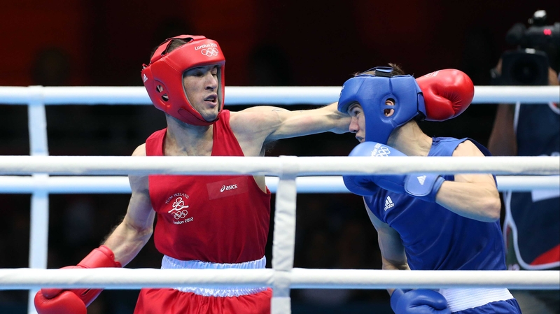 Ireland's John Joe Nevin misses with a straight left in his gold medal bout with Luke Campbell