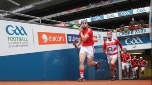The Cork team emerge from the tunnel ahead of the senior semi-final against Galway