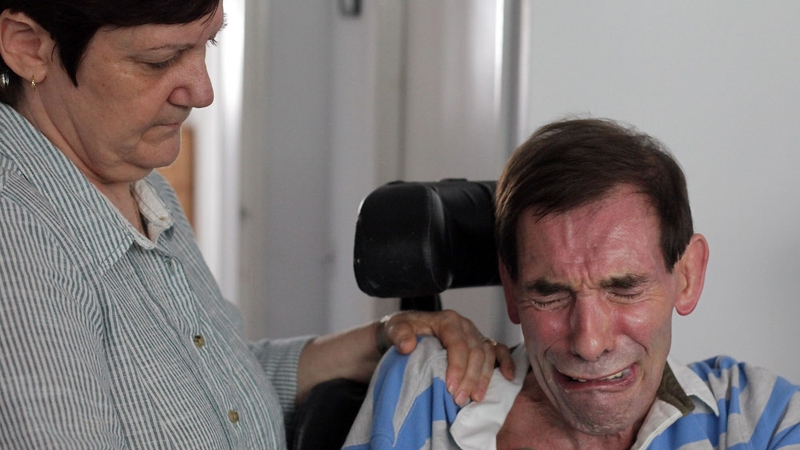 Tony Nicklinson pictured with his wife last week after hearing he had lost his High Court case