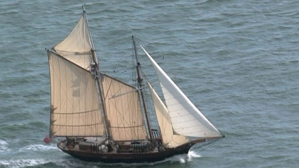 Up to 45 ships are docked in along the quays in Dublin