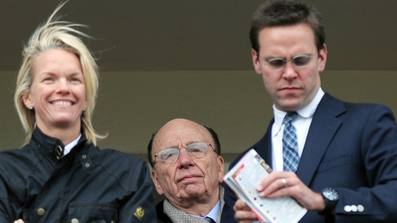 Elizabeth Murdoch with her father and brother James