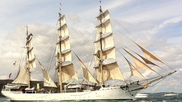 The Danmark joins the flotilla at the end of the festival