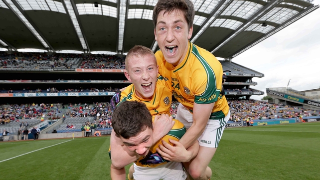 But it was the joy of victory for Meath's Patrick Kennelly (top), Brian Power (middle) and Harry Rooney (bottom)