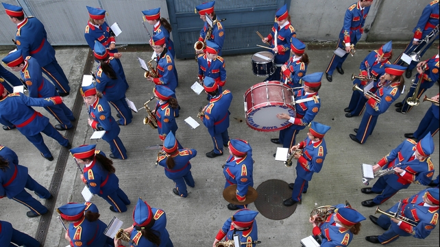 The Artane Band prepare to take to the field