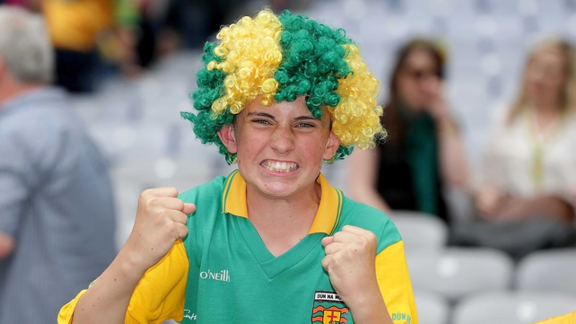 A delighted Donegal supporter after the final whistle