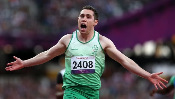 Jason Smyth set a world record time of 10.46 in the Olympic Stadium