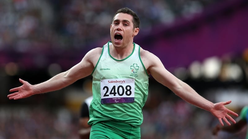 Jason Smyth set a world record time of 10.46 in the Olympic Stadium