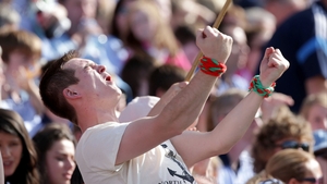 A Mayo fan celebrates a score