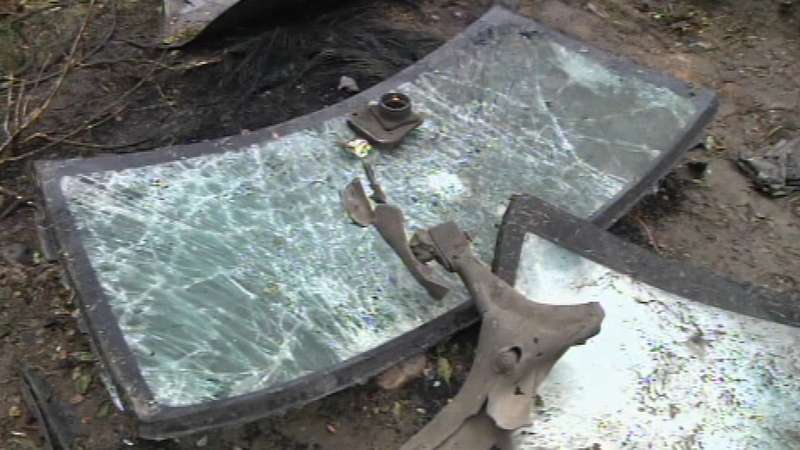 The blast left a crater on a busy street