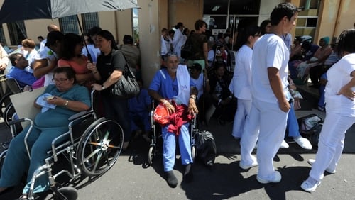 Patients at a Costa Rican hospital were forced to evacuate due to the earthquake