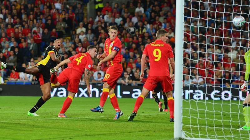 Vincent Kompany gave Belgium a first-half lead in Cardiff
