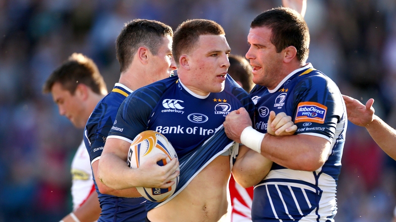 Andrew Conway (left) scored Leinster's opening try
