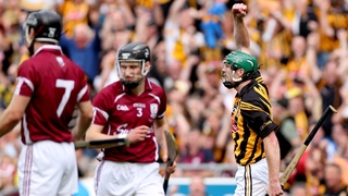 Henry Shefflin celebrates scoring a point