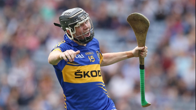 Tipperary's Mark McCarthy celebrates scoring a goal in the minor game