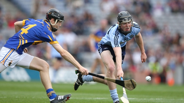 Dublin's Donal Gormley is chased by Tipperary's Jack Peters