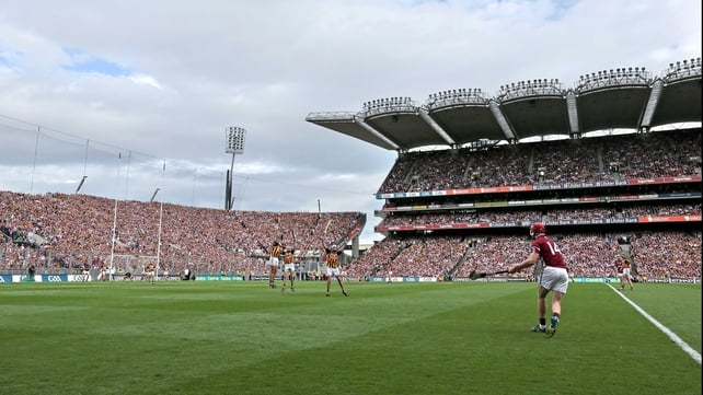 Joe Canning scores the point that takes the All-Ireland hurling final to a replay for the first time since 1959