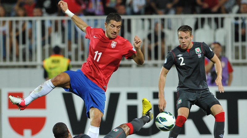 Aleksandar Kolarov struck first for free-scoring Serbia in Belgrade