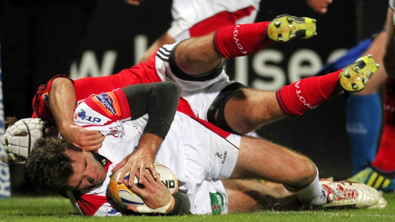 Jared Payne crosses the whitewash for Ulster