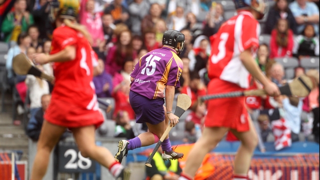 Wexford's Ursula Jacob celebrates after scoring their third goal of the game