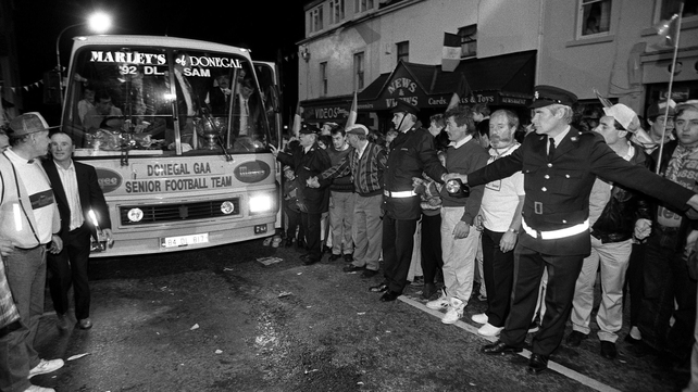 Gardaí were on hand to secure clear passage for the coach