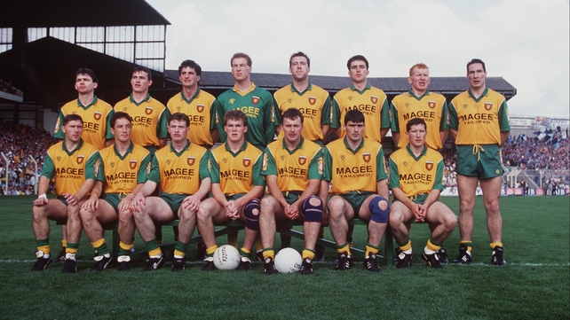 The Donegal side poses for a team photo before their All-Ireland final against Dublin